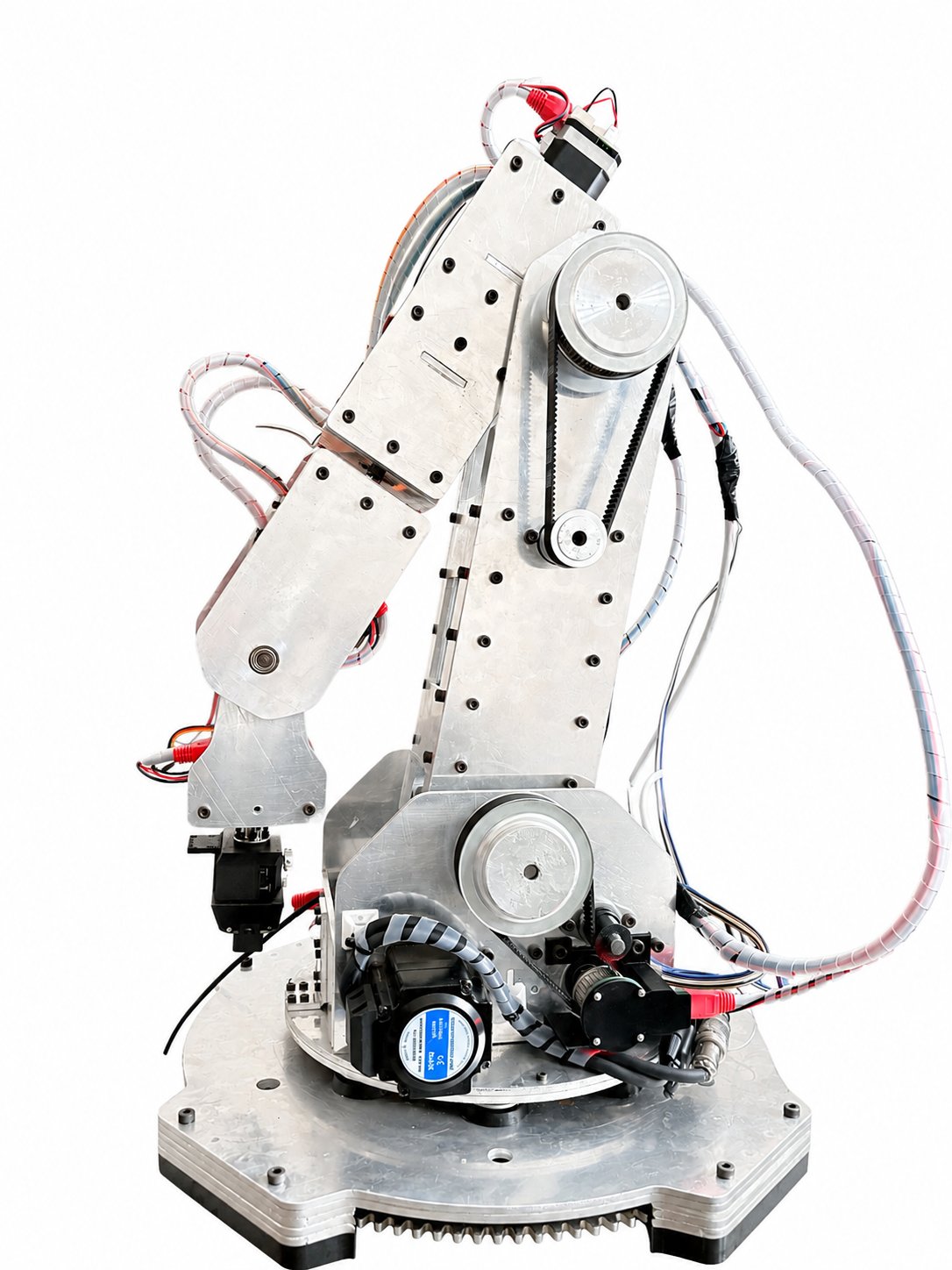 Rear view showing the shoulder and elbow drivetrain