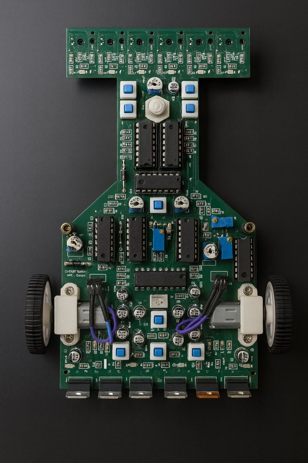 Assembled board — top-down view