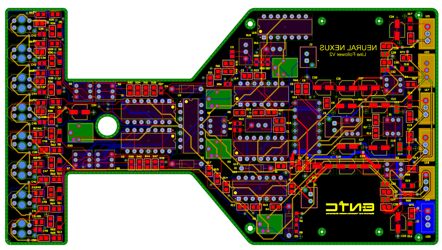 Custom 4-layer PCB — routing layout