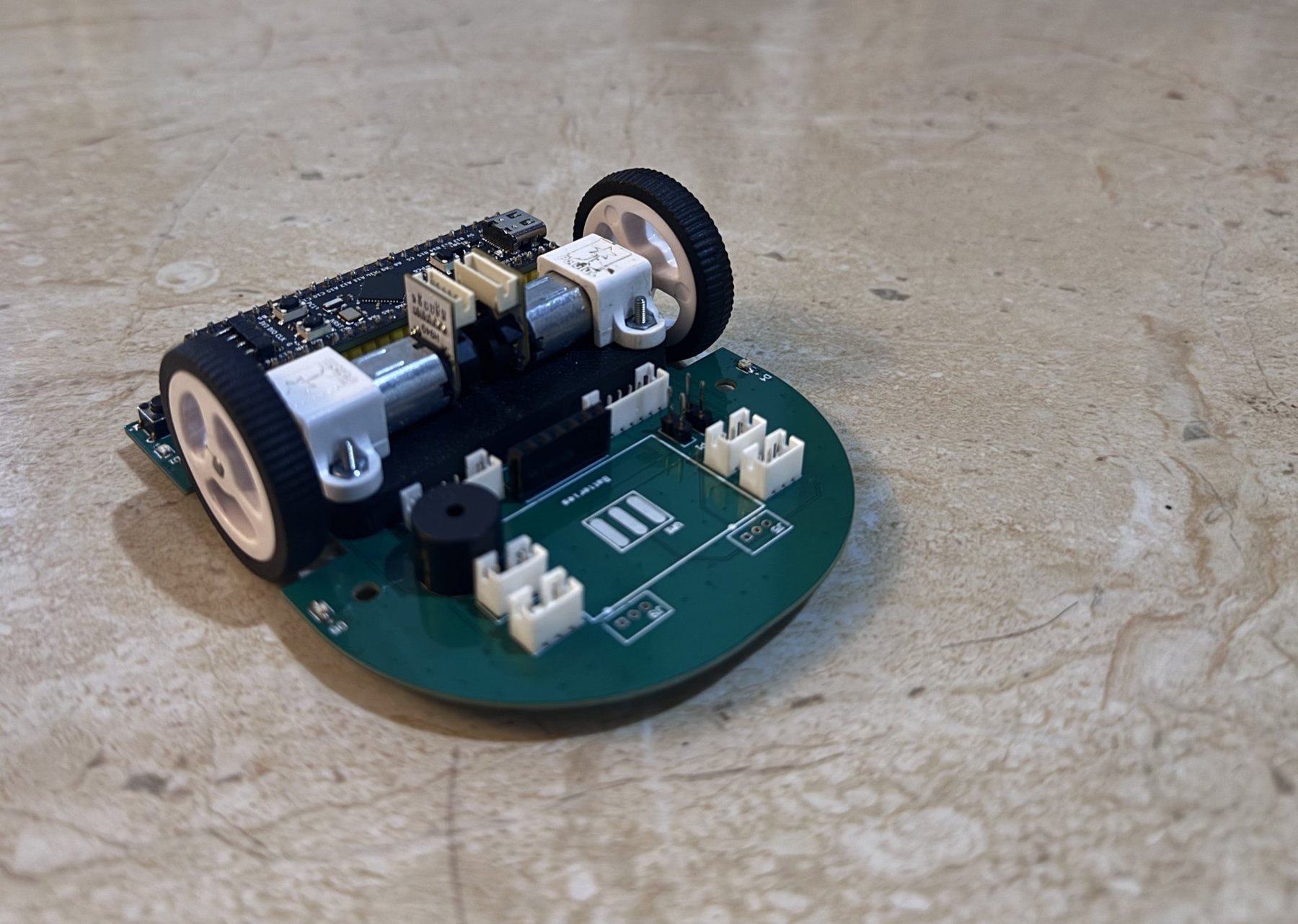 Partially assembled — control board and buzzer close-up