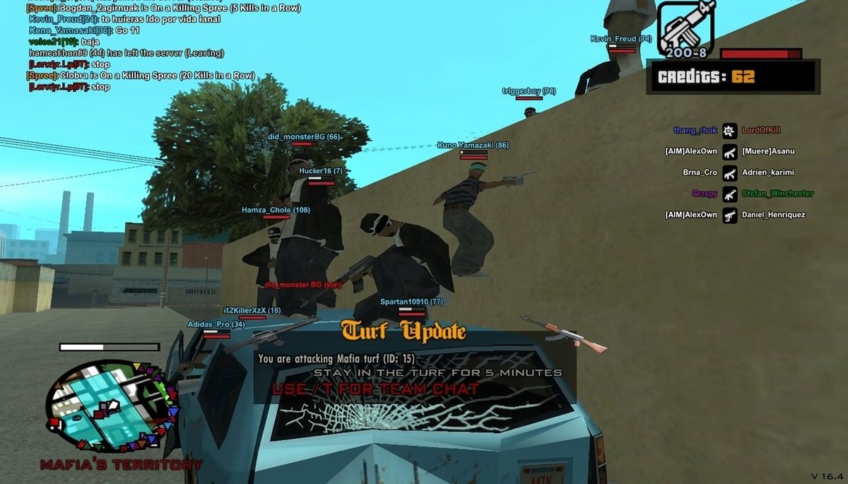 Attacking a rival gang's turf during a live turf war