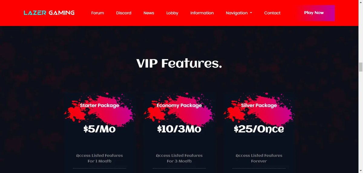 VIP membership packages offered through the site