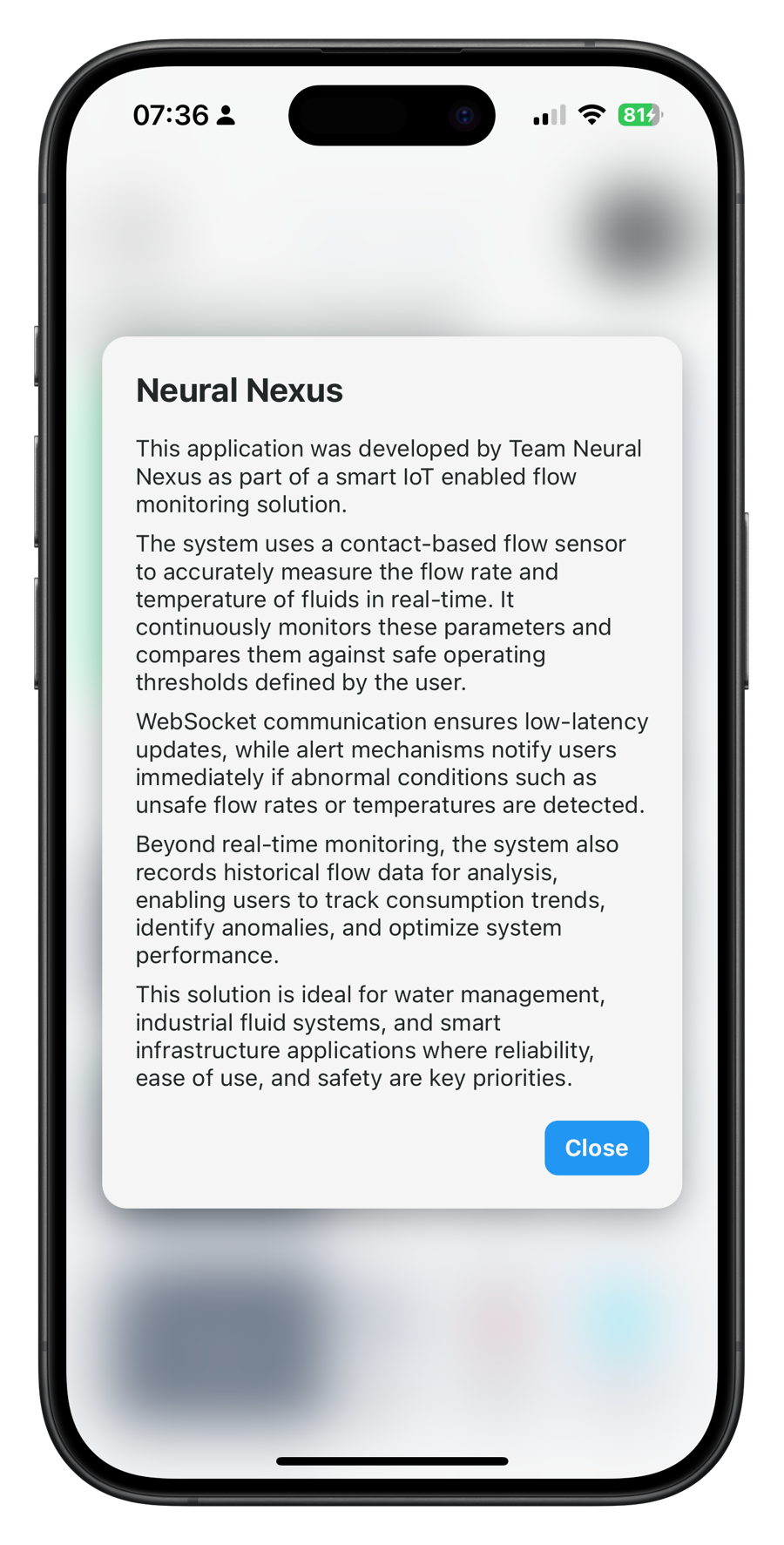 The mobile app — about