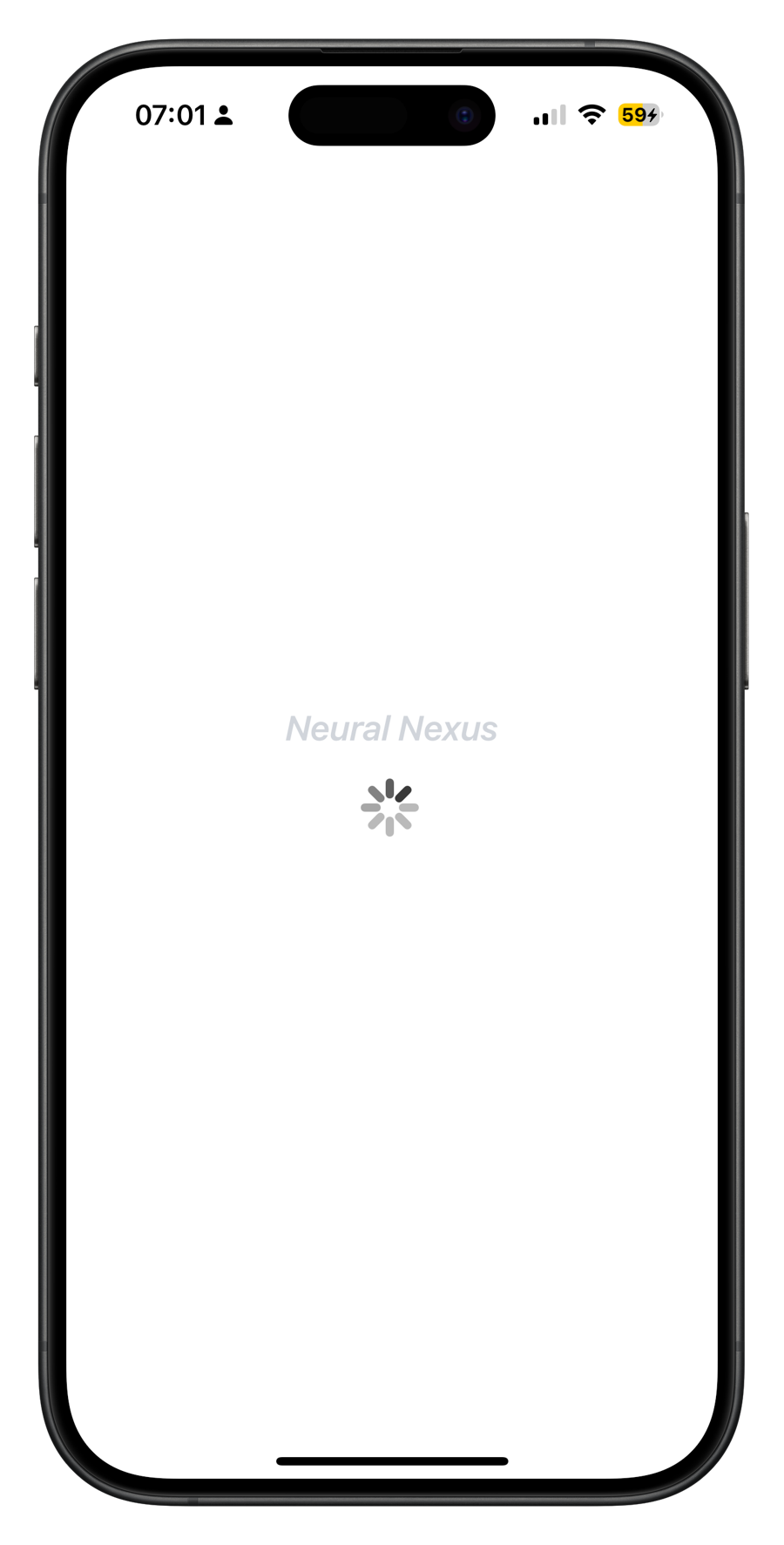 The mobile app — splash screen