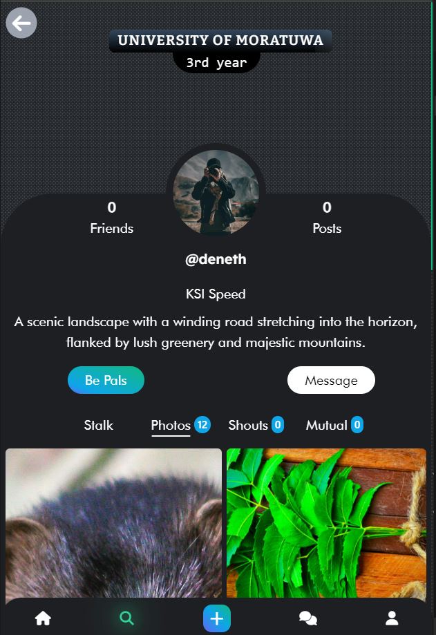 User profile — photos